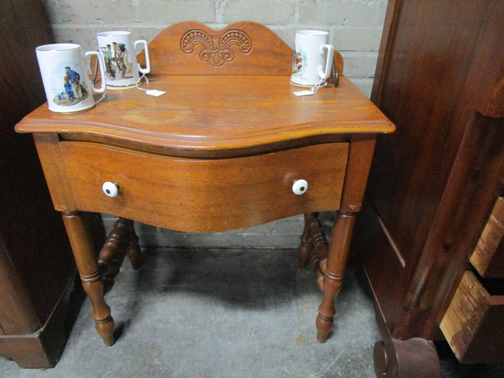Vintage Keepsakes Oak Pressed Back One Drawer Washstand Table