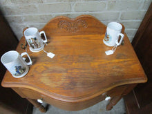 Load image into Gallery viewer, Vintage Keepsakes Oak Pressed Back One Drawer Washstand Table
