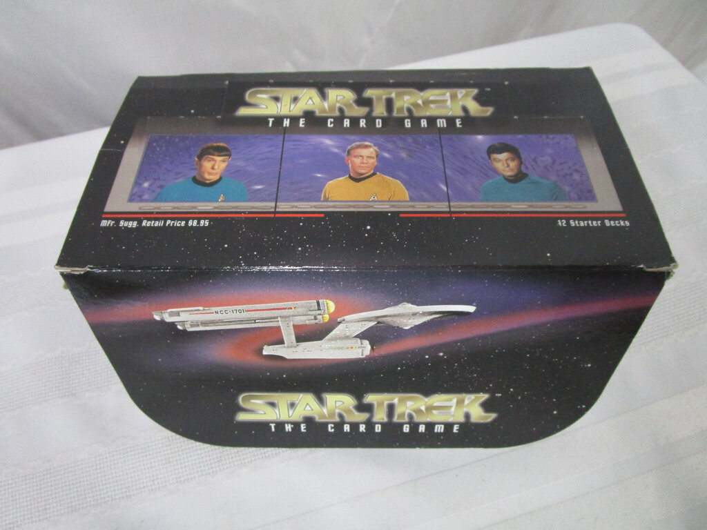 Fleer 1996 Star Trek The Card Game Display Box of 12 Starter Decks Sealed-Display Box Open