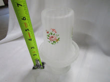 Load image into Gallery viewer, Vintage Westmoreland Frosted Fairy Lamp with Pink Flowers
