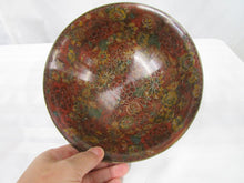 Load image into Gallery viewer, Vintage India Enameled Metal Floral Decor Bowl
