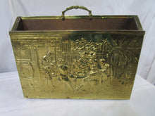 Load image into Gallery viewer, Vintage Lombard Brass Repousse Magazine Rack
