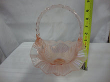 Load image into Gallery viewer, Fenton Pink Opalescent Leaf Pattern Glass Basket
