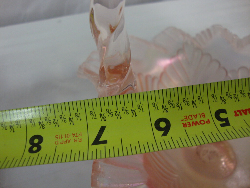 Fenton Pink Opalescent Leaf Pattern Glass Basket – Standpipe