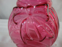 Load image into Gallery viewer, Vintage Fenton Unmarked Cranberry Ruffled Vase with Front Bow

