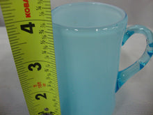 Load image into Gallery viewer, Vintage Fenton 4&quot; Blue Creamer with Clear Blue Applied Handle
