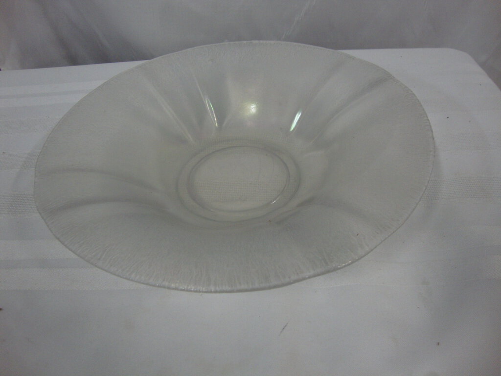 Vintage Fenton Frosted Stretch Glass Console Decor Bowl
