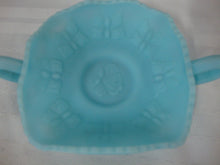 Load image into Gallery viewer, Fenton Blue Satin Glass Double Handle Dish with Butterfly Design
