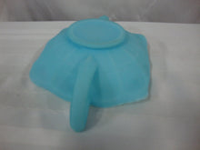 Load image into Gallery viewer, Fenton Blue Satin Glass Double Handle Dish with Butterfly Design
