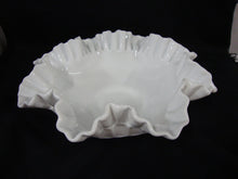 Load image into Gallery viewer, Vintage Fenton Old Virginia Thumbprints Milk Glass Ruffled Large Bowl
