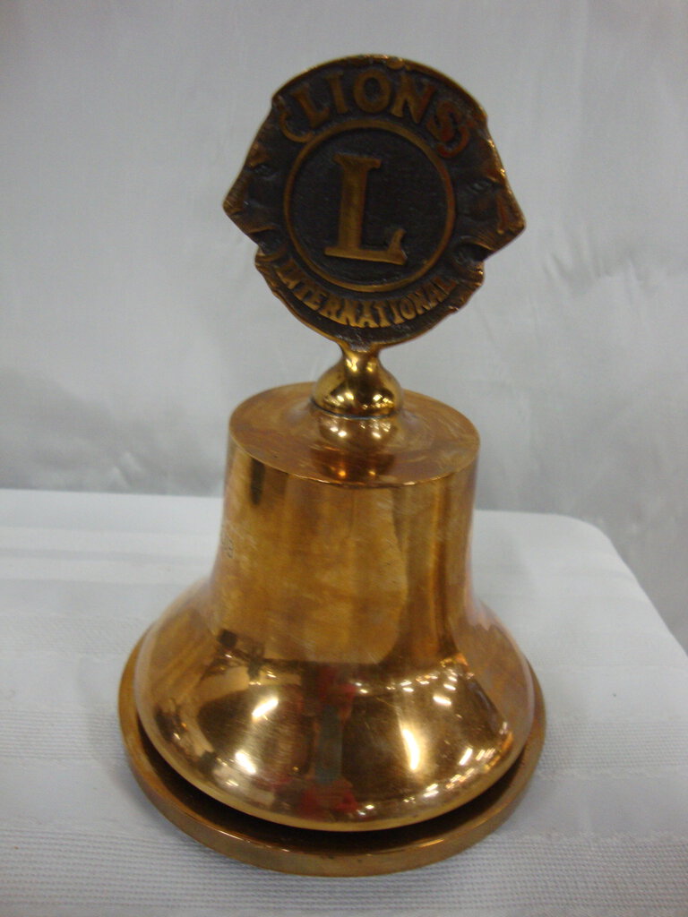 1957 Lions International Solid Brass Call to Meeting Bell Erwin Lions Club