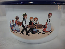 Load image into Gallery viewer, Vintage Hansi France Enamel Sauce Pan with Children with Food Scene
