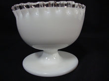 Load image into Gallery viewer, Vintage Fenton Silver Crest Milk Glass Footed Candy Mint Bowl Dish
