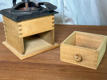 Load image into Gallery viewer, Vintage Wood &amp; Cast-Iron Coffee Grinder with Decorative Patterns
