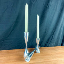 Load image into Gallery viewer, Vintage Silver Candlesticks by Karim Rashid for Nambe Studio
