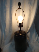 Load image into Gallery viewer, Vintage Stoneware Pottery Electric Lamp with Harp No Shade
