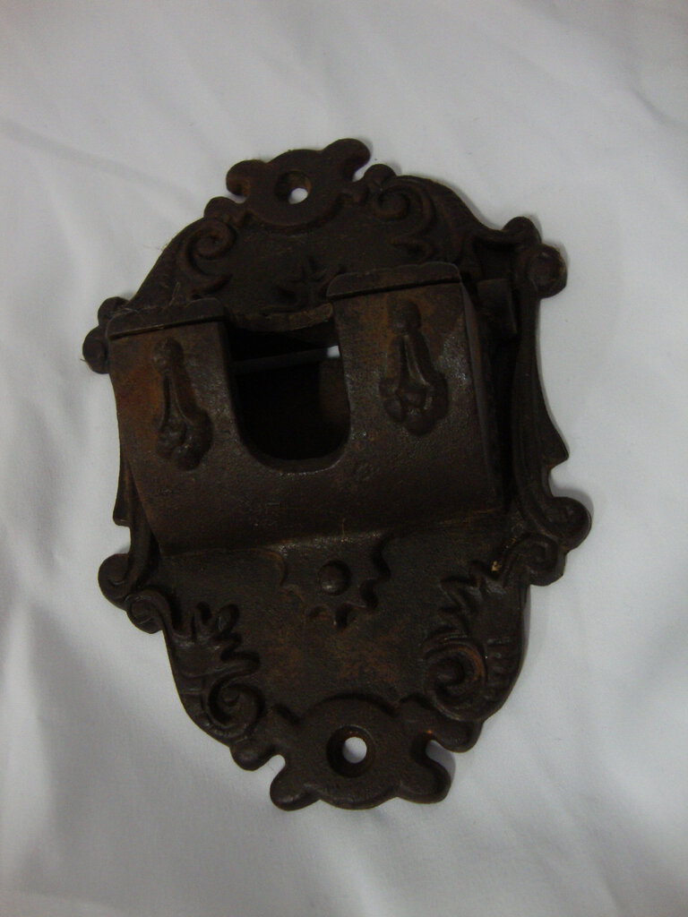 Vintage Wilton Cast Iron Ornate Wall Mount Match Stick Holder