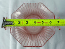 Load image into Gallery viewer, Vintage Pink Depression Glass Dish with Handles &amp; Floral Detail
