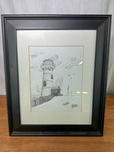 Load image into Gallery viewer, Framed Lighthouse Illustration
