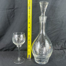 Load image into Gallery viewer, Vintage Etched Schooner Decanter &amp; Glasses (6) Set
