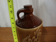 Load image into Gallery viewer, Vintage USA Brown Ceramic Whiskey Style Cookie Jug with Lid
