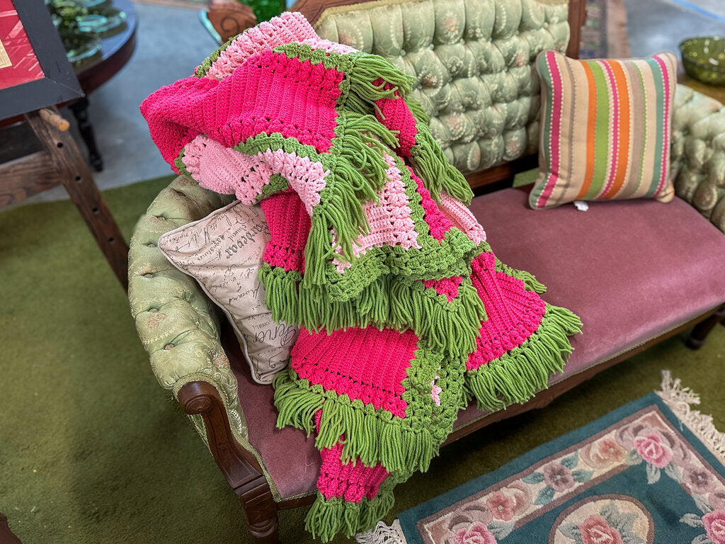 Vintage Handmade Crochet Blanket - Watermelon 72