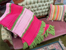 Load image into Gallery viewer, Vintage Handmade Crochet Blanket - Watermelon 72&quot; x 72&quot;
