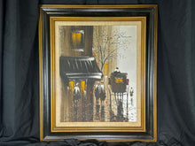 Load image into Gallery viewer, Mid-Century Modern Signed Original Impressionist Paris Street Scene Painting
