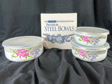 Load image into Gallery viewer, Vintage GMI 6 Piece Porcelain on Steel Bowl Set with Box
