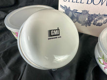 Load image into Gallery viewer, Vintage GMI 6 Piece Porcelain on Steel Bowl Set with Box
