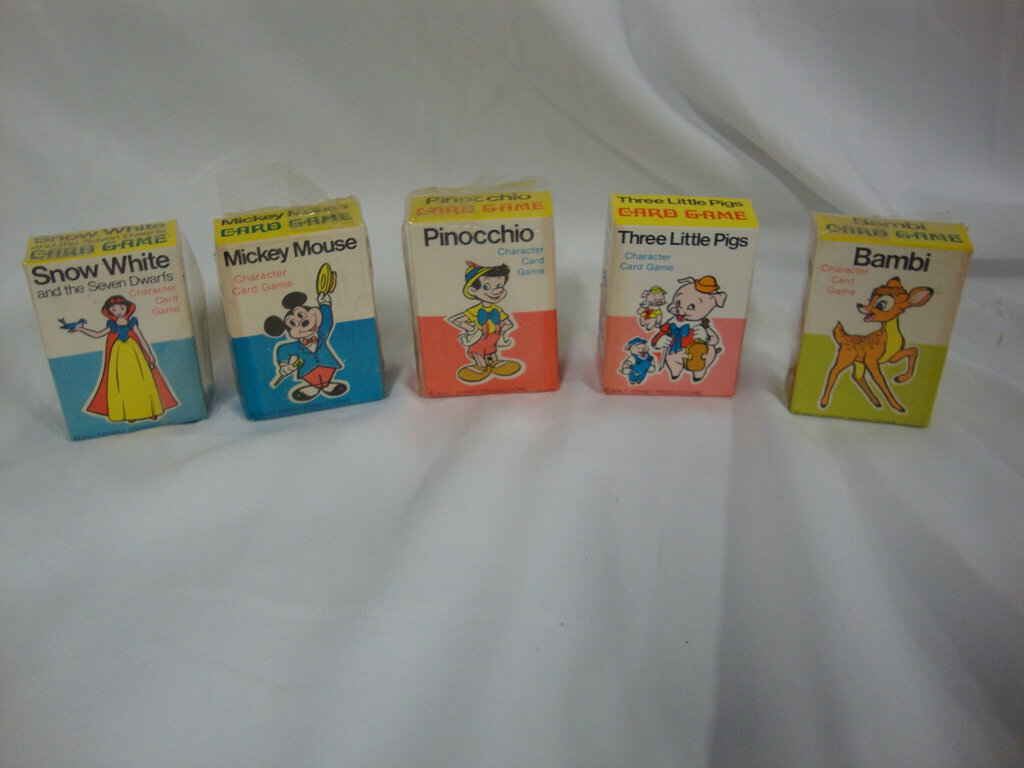 1970's Walt Disney Children's Character Card Games Set of 5