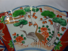 Load image into Gallery viewer, Antique Oriental Flow Blue Crane Floral Serving Platter Charger
