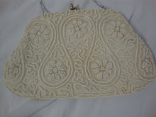 Load image into Gallery viewer, Vintage Bags By Dormar Japan Cream Beaded Evening Bag with Chain Handle
