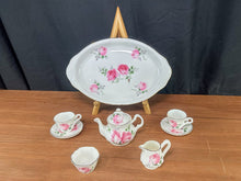 Load image into Gallery viewer, Crown Victorian Bone China Child&#39;s Miniature Tea Set - Pink Rose
