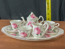 Load image into Gallery viewer, Crown Victorian Bone China Child&#39;s Miniature Tea Set - Pink Rose
