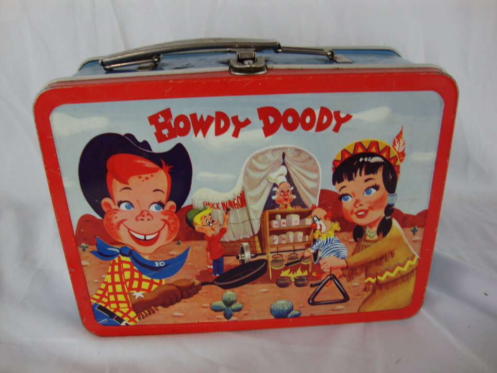 1954 Howdy Doody Adco Liberty Metal Kid's Lunch Box No Thermos