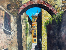 Load image into Gallery viewer, Framed &amp; Signed Tuscan Archway Oil Painting
