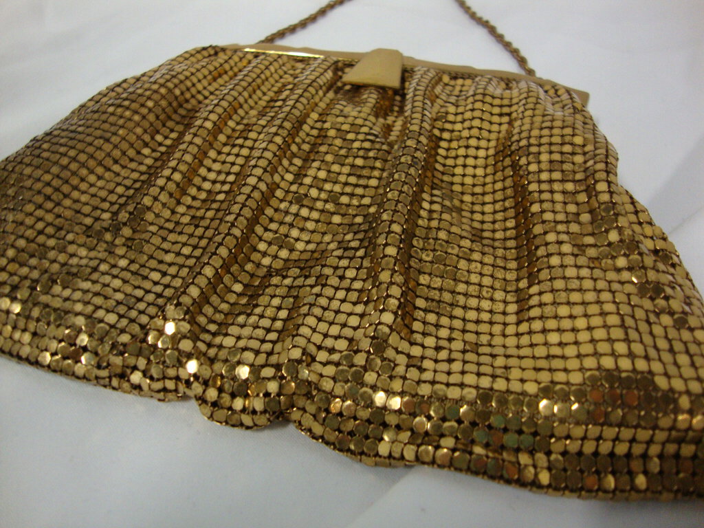 Vintage Whiting & Davis Gold Mesh Purse with Chain Strap