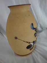 Load image into Gallery viewer, Vintage Tonala J. Campe Signed Mexican Blue/Green Bird &amp; Flower Vase

