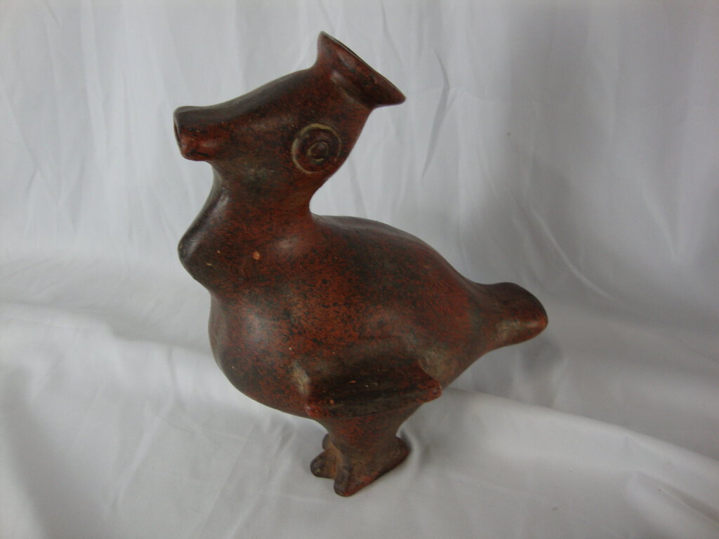 Vintage Mexico Clay Folk Pottery Duck Figure