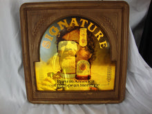 Load image into Gallery viewer, Vintage Stroh&#39;s Signature Beer Dissolving Illuminated Bar Beer Lighted Sign Faux Wood Frame
