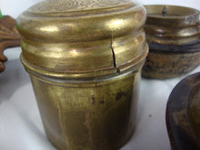 Load image into Gallery viewer, Vintage Jadeite &amp; Brass Pedestal Cigarette Smoking Stand
