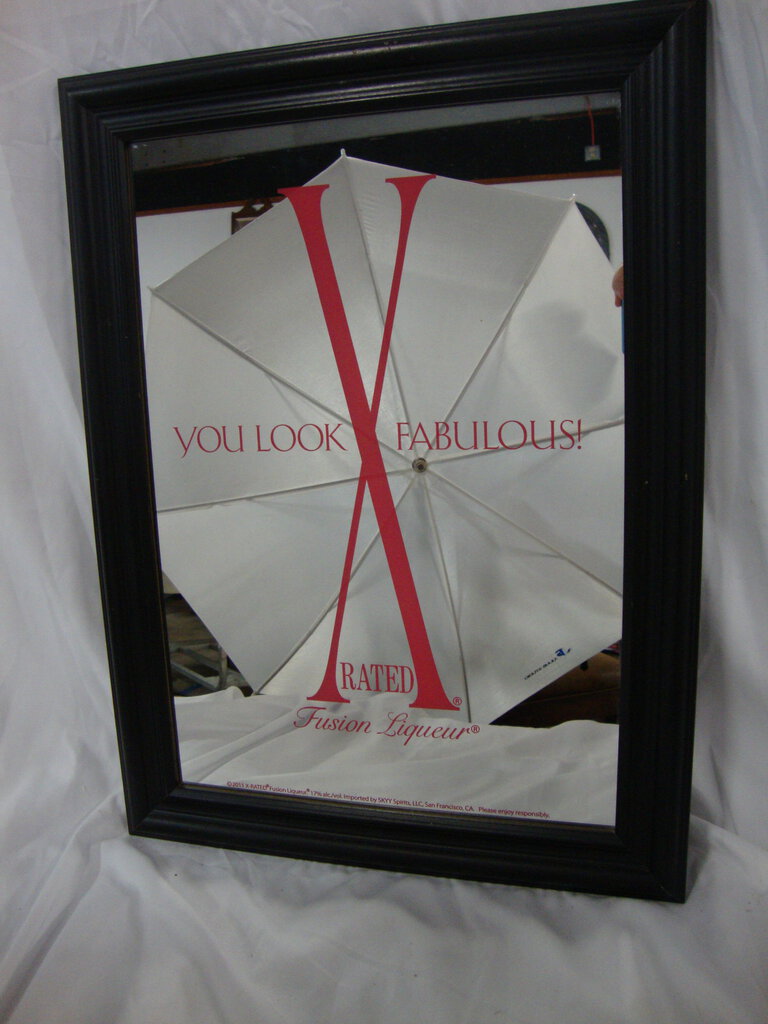 2011 Fusion Liqueur Rated X Mirrored Bar Sign