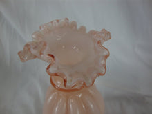Load image into Gallery viewer, Vintage Fenton Pink Melon Ruffled Edge Small Bud Vase
