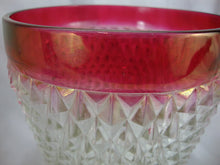Load image into Gallery viewer, Vintage Indiana Glass Ruby Red &amp; Clear Glass Diamond Point Ice Bucket
