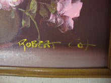 Load image into Gallery viewer, Vintage Signed Robert Cox Pink Roses Blooming Framed Oil on Canvas Painting

