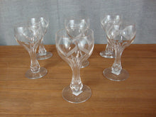 Load image into Gallery viewer, Vintage Etched Art Deco Hollow Stem Wine Champagne Stems Set of 6
