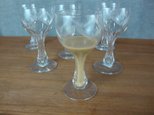 Load image into Gallery viewer, Vintage Etched Art Deco Hollow Stem Wine Champagne Stems Set of 6
