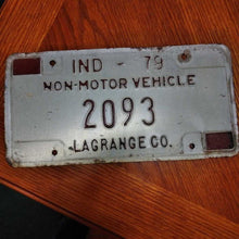 Load image into Gallery viewer, Non Motor Vehicle License, Indiana, 1979
