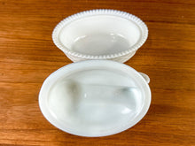 Load image into Gallery viewer, Vintage Painted Milk Glass Nesting Hen Covered Oval Dish Dish
